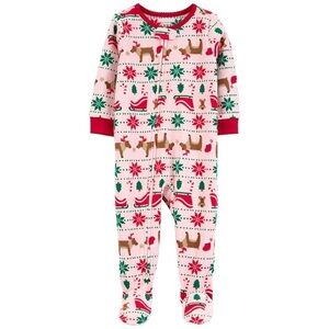 Baby Girl Carter's Fair Isle One-Piece Footed Pajamas, Infant Girl's, Pink
